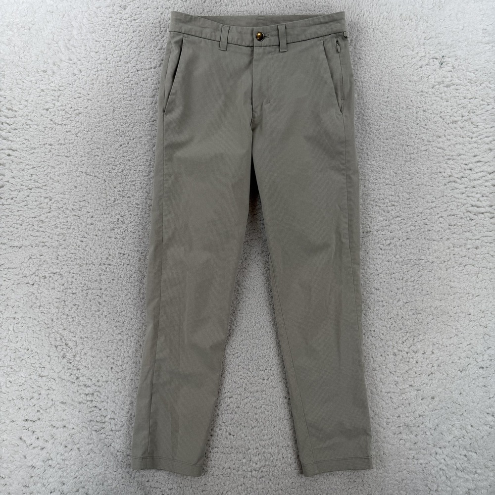 Lululemon Commission Slim Pants Mens 28x28 Gray Khakis Zip Pocket Tapered